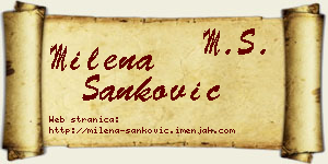 Milena Sanković vizit kartica